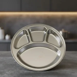 Stainless Steel 5 Compartment Dinner Plate